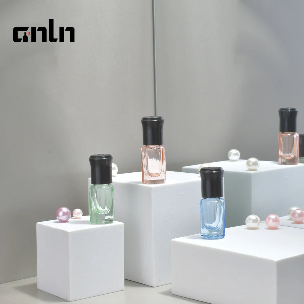 Sale Empty Colorful Perfume Glass Roller Bottle 3ml Roll on Bottle With Aluminum Cap and Steel Roller