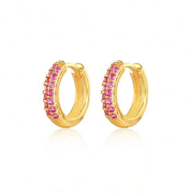 2023 New Fashion Earrings Jewelry 925 Sterling Silver Multi Color Zirconia Earrings Gold Plated Hoop Earrings Women Jewelry