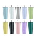 Double Wall Stainless Steel Portable Tumbler Cup with Straw Vacuum Insulated Coffee Mug with Lid & Straw Great for Water Usage