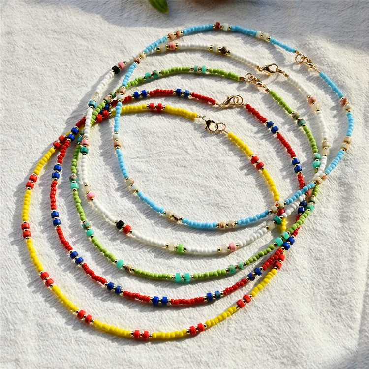 SP Wholesale Choker Crystal Pearl Stone Beaded Jewelry Bead Necklace Handmade for Women