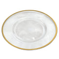 Basic Gold Silver Black Edged Transparent Plastic Charger Plate 13 Inch Reusable Round for Wedding Parties Minimum Order 100pcs