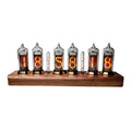 Nixie Glow Clock Ultra-Thin Smart Soviet Union IN-14 Tube Clock Digital Clock with Wal-nut Wood Base