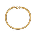 No Fade Waterproof Titanium Steel Flat Snake Bone Chain Punk 18K Gold Plated Trendy Geometric Stainless Steel