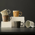 Japanese Style Coarse Pottery Coffee Cup Retro Ceramic Tea Mug with Handle for Office Home Breakfast Milk Mug