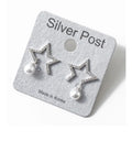 S925 Sterling Silver Earrings Star Pearl Zircon Earrings Korean Sterling Silver Jewelry Joker