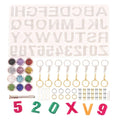 186PCS Alphabet Resin Molds Silicone Kit Bundle for Making Keychain Pendant Jewelry