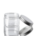 RTS Food Grade 71mm Wide Mouth Transparent 50ml 50g 50 g 50gr 50 ml Dry Nut PET Plastic clear Jar With Aluminum Silver Lid
