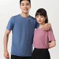 Custom Men's Sports Running Dry-Fit Woven Polyester Spandex Breathable Solid Casual Blank Fitness Gym T-Shirt