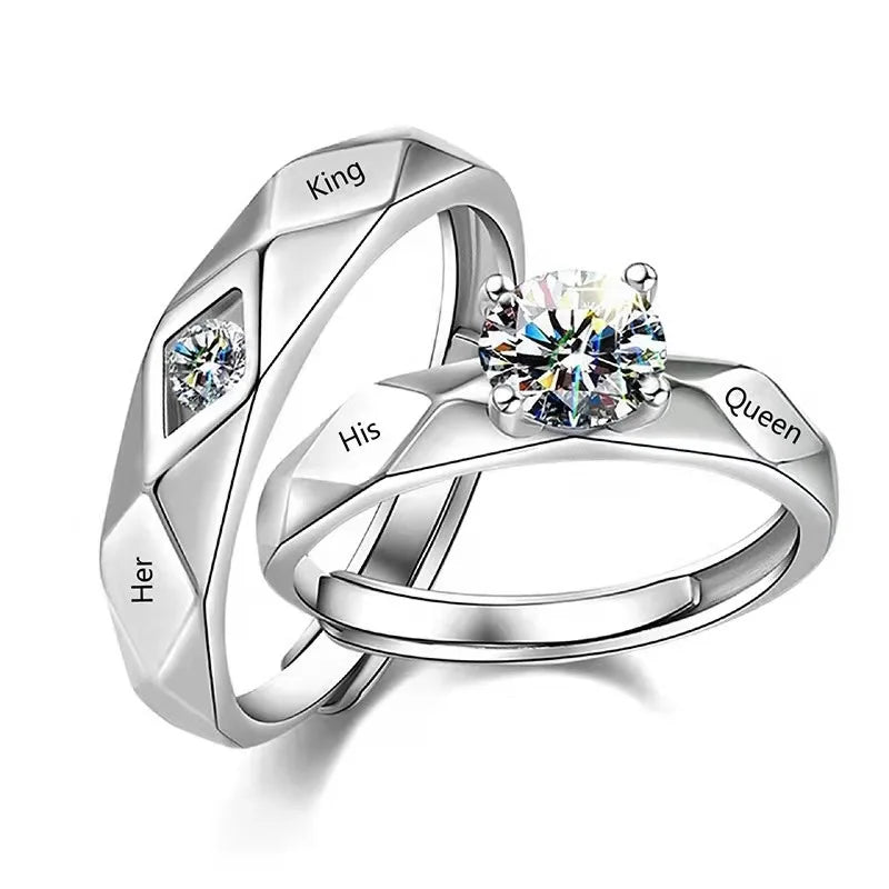 Wholesale Women's Fashion Copper Alloy Wedding Rings Sets for Couple Finger Ring Set
