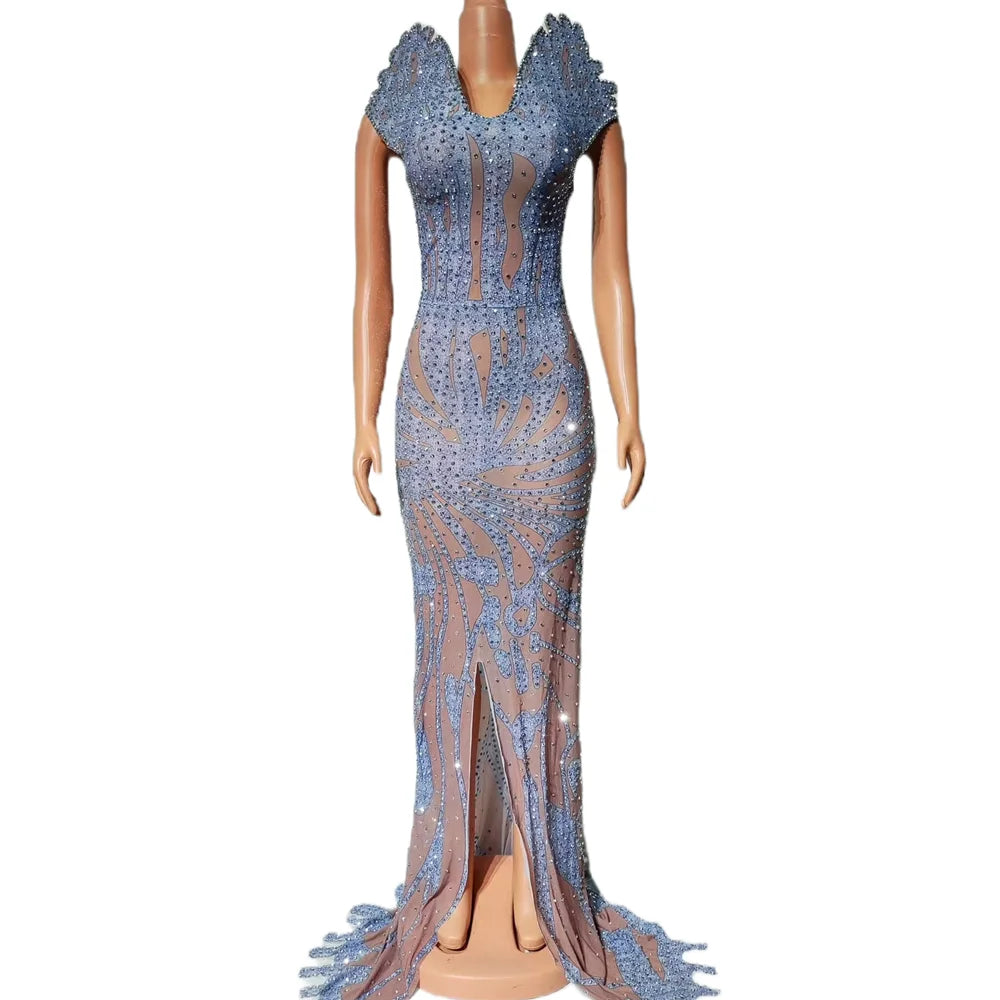 Sihaiyile Elegant Birthday Graduation Wedding Guest Dress Ball Gown Women Big Size Ladies High Slit Dinner Evening Mermaid Dress