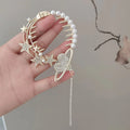 Rhinestone Star Love Heart Ponytail Barrette for Women Crown Hairpin on the Back of the Head Crystal Rhinestone Hair Claw