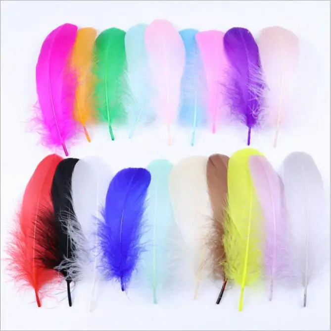Child DIY Use Soft Goose Feather Dyed Colors 6-8inch/15-20cm 100pcs SHC Brand Selected Prime Quality Carnival Costume Feather