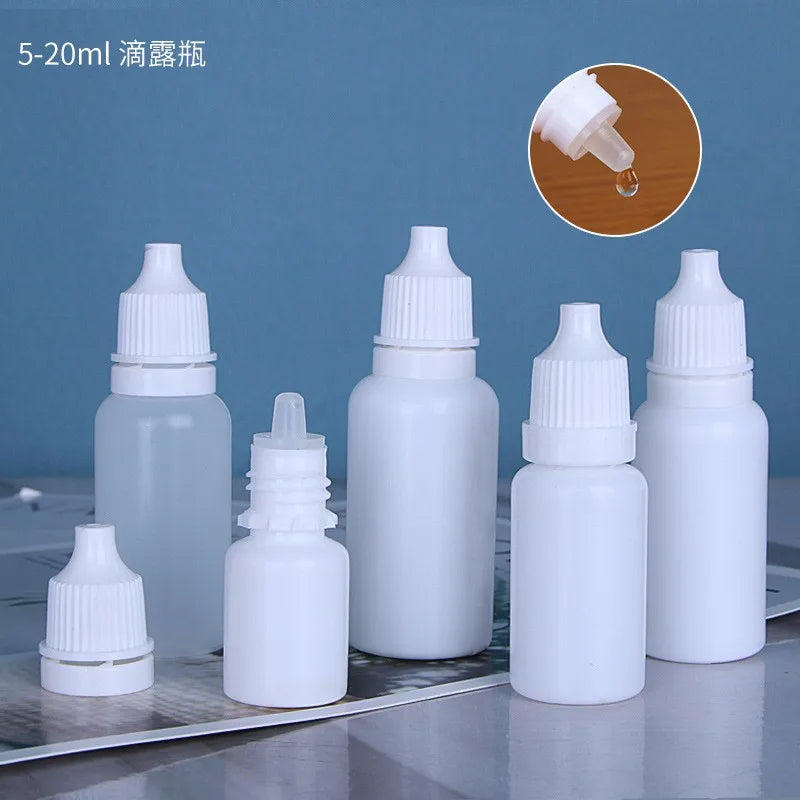 5ml 10ml 15ml 20ml 30ml 50ml 100ml PE White Color Eye Drop Bottle with Tamper Evident Cap Plastic Dropper Bottle