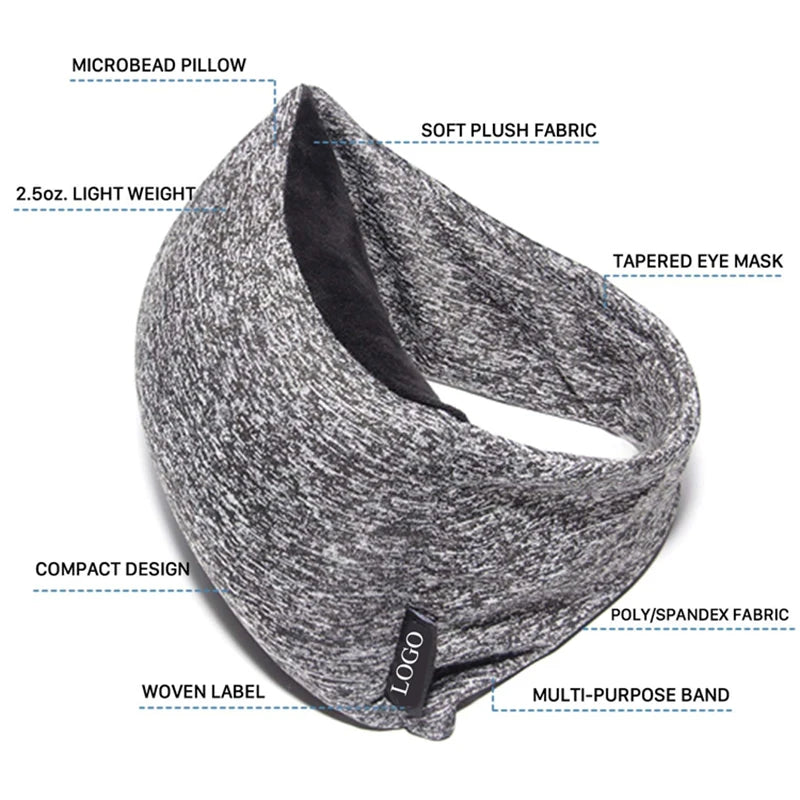 Portable 2 in 1 Neck Pillow Sleeping Mask Flight Sleep Rest Travel Eye Cover Multifunctional Airplane Office
