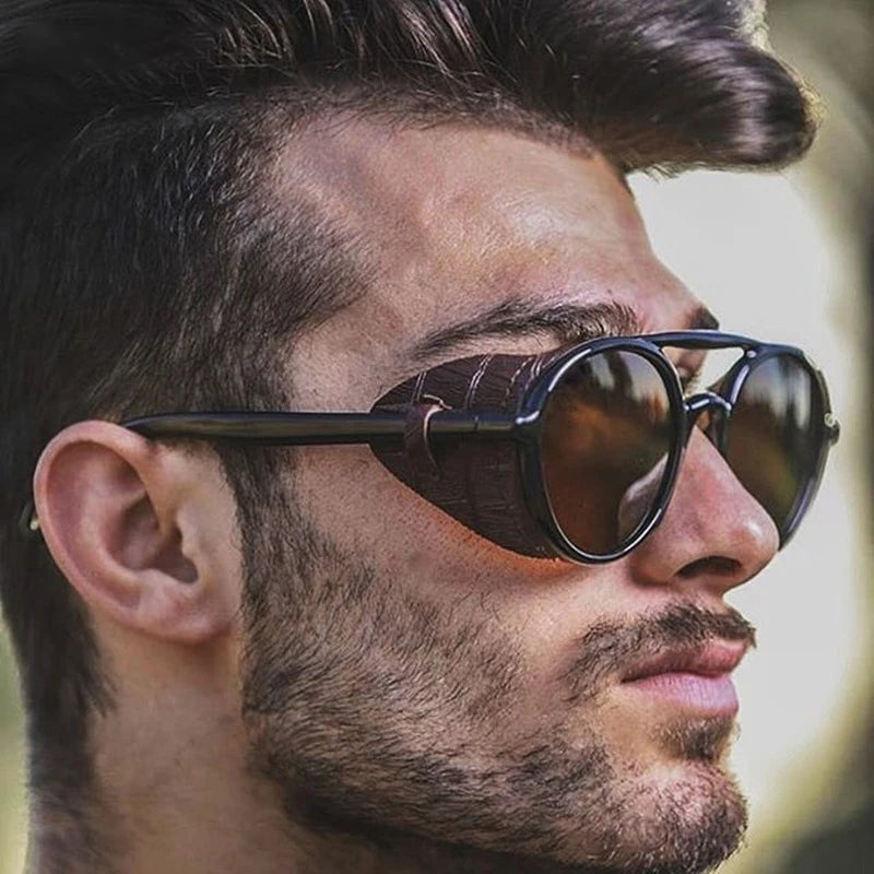 Vintage Steampunk Design Sunglasses for Women and Men Retro UV400 Optical Lenses PC Frame Material for Driving