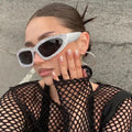 2023 Fashion Women Vintage Rhinestone Punk Sunglasses Retro Y2k Sports Punk Sports Sunglasses