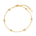 New Arrival 18 K Gold Planted Stainless Steel Chain Anklet Jewelry Oval Beads Anklet for Women