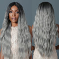 Future Chemical Fiber Front Lace Curly Wig Black Hair Root Gray Wig Soft Quality High Density Smooth No Knots Jerry Curl Kinky
