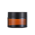 30g 50g 100g Empty round Amber Glass Eye Cream Jar with Black Aluminum Lid for Skin Care or Cosmetic Use