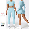 Wholesale Custom Women Solid Color Slim Yoga Short Sleeve Breathable Workout Fitness Running Gym Quick Dry Sports Yoga Set