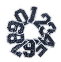 Black 0-9 Number Embroidered Patches Sew on Iron on Garment Jacket Patch