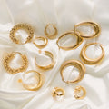 18K Plated Jewelry Gold Chunky Big Hoop Earrings Custom Women Hypoallergenic Thick Open Twisted Huggie Hoop Jewelry