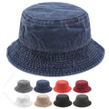 Wholesale Mens Womens Cotton Custom Logo Summer Outdoor Washed Distressed Vintage Cotton Denim Plain Bucket Hats Panama Sun Caps