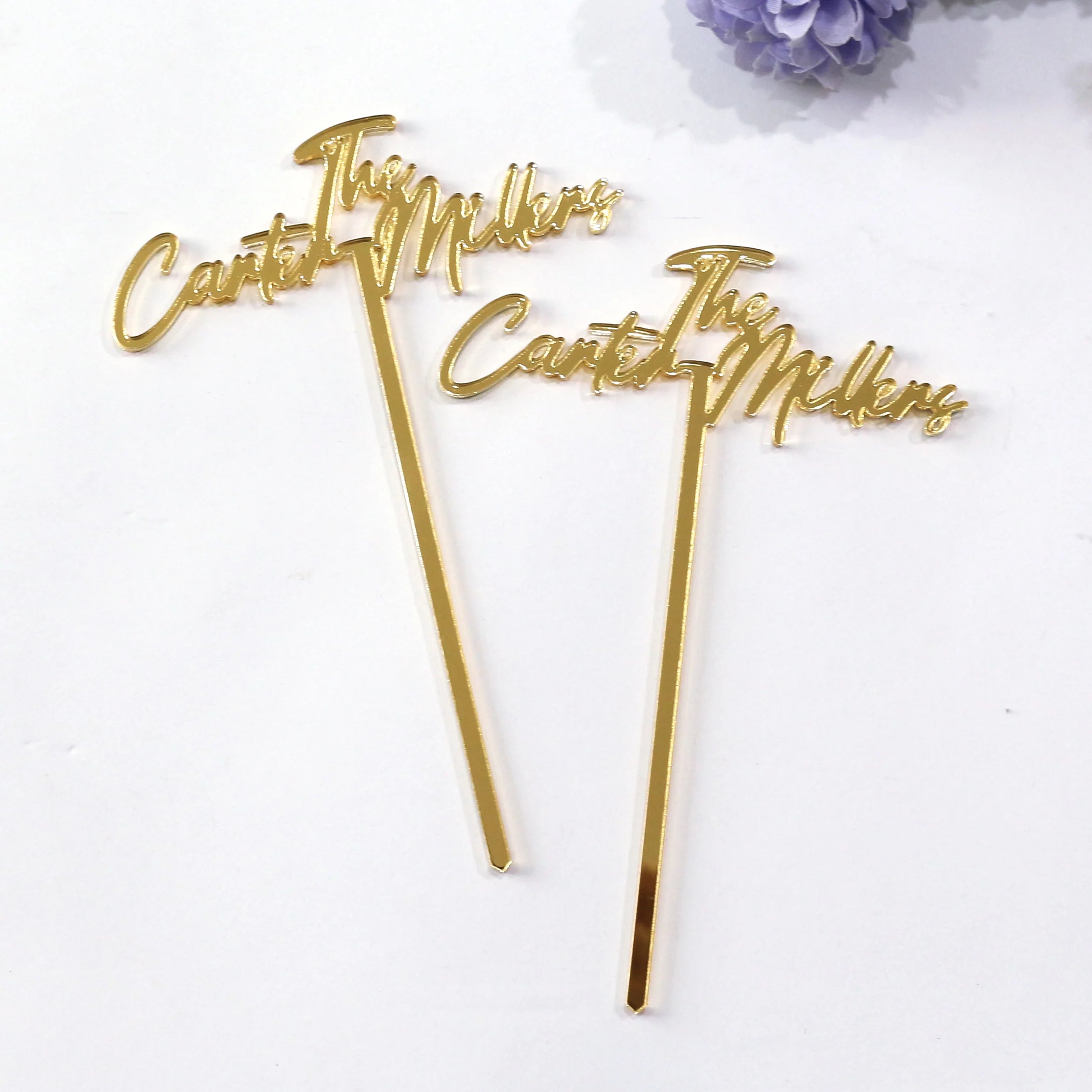 Wholesale Elegant Laser Cut Names Mirror Acrylic Cocktail Bars Golden for Birthday Plastic CLASSIC PS Transparent 2Y Made CN;GUA