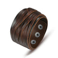 New Fashion Mens Adjustable Bracelets Male Turkish Wide Genuine Leather Bracelet