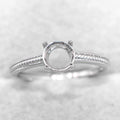 Sterling Silver 6mm/7mm/8mm Semi Mount Ring Frame Empty Blank Support Claws Setting S925 Base Without Center Stone for Inlay DIY