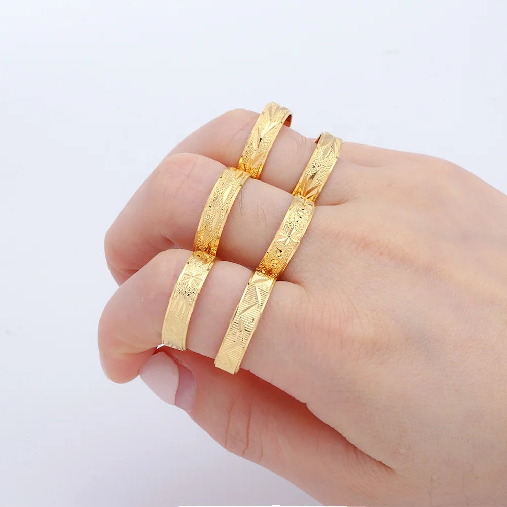 JXX Wholesale Price Fashion Simple Brass Ring Gold Plated Plain Rings Women and Men