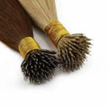 100% Virgin Remy Brazilian Human Hair Extensions Nano Tip Silky Straight Machine Double Weft