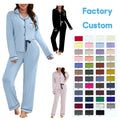 2025 Custom Pajama Manufacturer Wholesale Valentines Women's Long Sleeve Pajamas for Women Set Luxury Two Piece Bamboo Pajamas