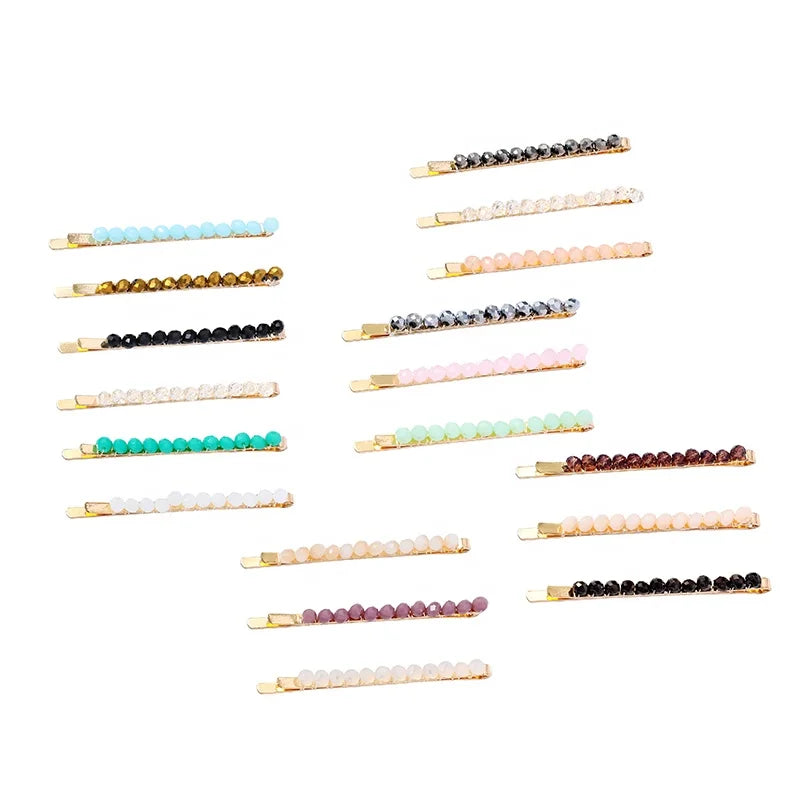 Women Pearl Rhinestone Word Hair Bobby Pins Fashion Young Girl Glitter Bling Crystal Hair Clips Hairpin