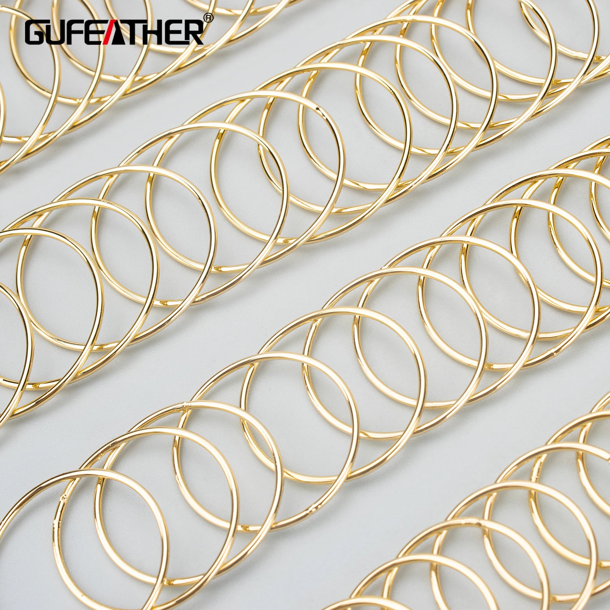 MD35 High Quality 18K Gold Rhodium Plated Copper Oversize Circle DIY Hoop Earrings Jewelry Findings 10pcs/Lot DIY Accessories