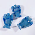 Huiying Wholesale Natural Carved Blue Aventurine Animals Gemstone Angel for Gifts Crafts 2 Inch