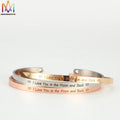 Women Mom Engraved Love Jewelry Mother Daughter Bracelet Set Mother Day Gift Set