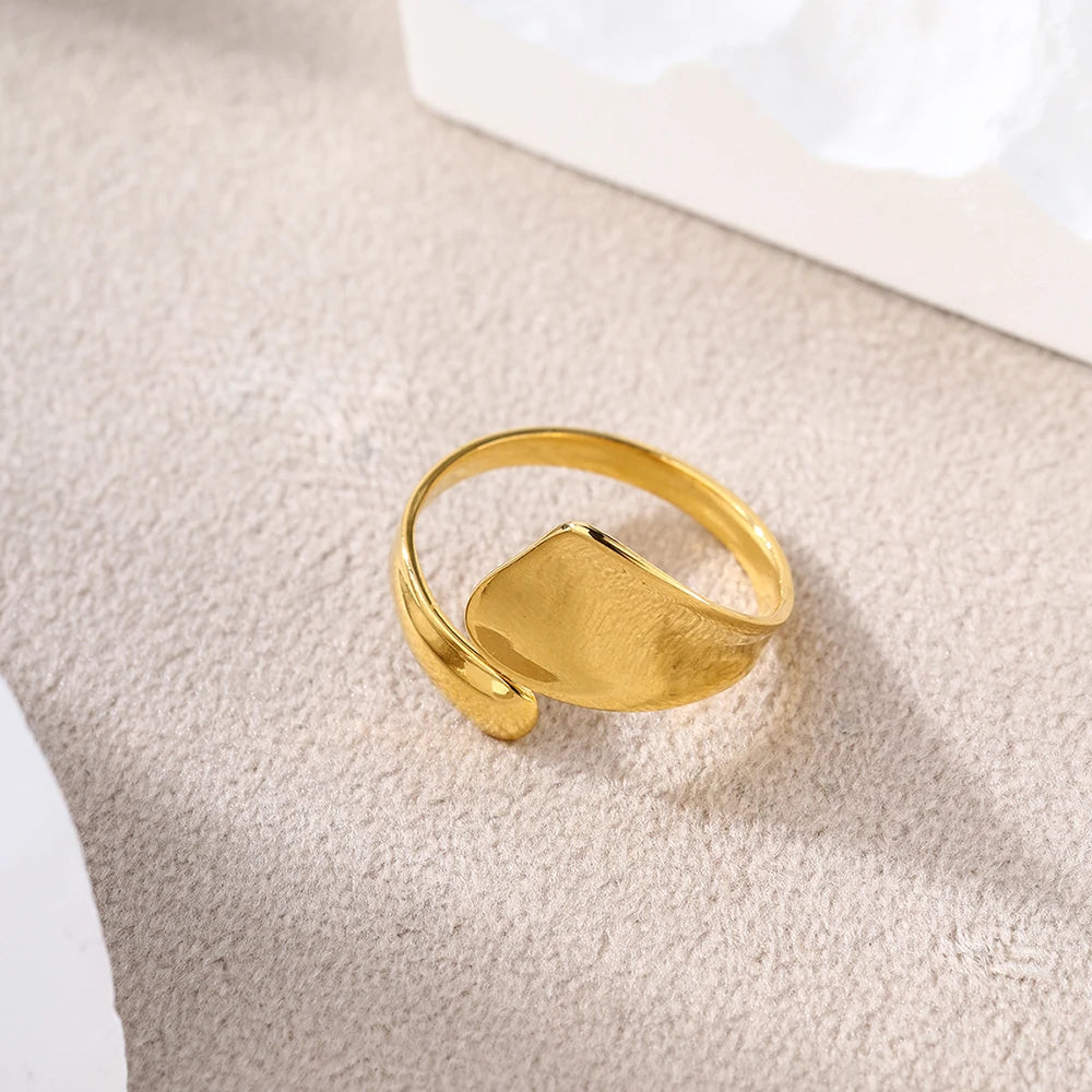 Cute Gegeometric Open  Ring 18k Gold Plated Stainless Steel Jewelry for Woman
