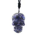Diy Carving Necklace Lapis Lazuli Skulls Pendant Punk Choker Retro Jewelry Tribal Style Yak Bone Necklace Amulet Gift