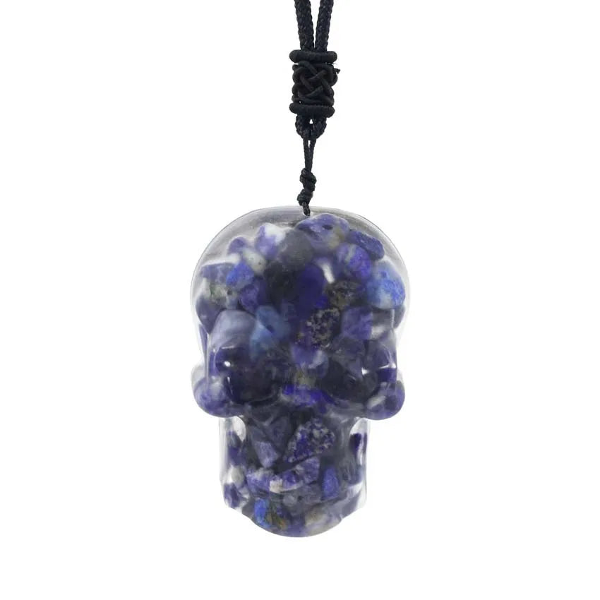 Diy Carving Necklace Lapis Lazuli Skulls Pendant Punk Choker Retro Jewelry Tribal Style Yak Bone Necklace Amulet Gift