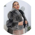 Daily Wear Street Jacket Women Winter Warm European Fur Collar Genuine Leather Fur Jacket Coat