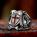 SS8-923R New Arrival Catholicism Knight Crusader Ring for Men Stainless Steel Cool Stuff Punk Biker Jewelry Wholesale Gift