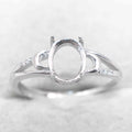 Sterling Silver 7*9mm Semi Mount Ring Frame Empty Blank Support Claw Setting S925 Base Holder Without Center Stone for DIY Inlay