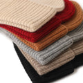 Custom logo 100% Cashmere Ribbed Knitted Beanie Hat for Women and Men Wholesale Private Label MegaBDM