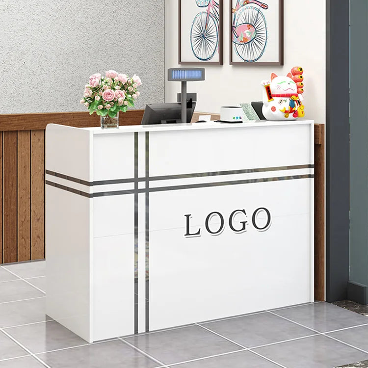 Modern Small Commercial Desk Simple Modern Design Reception Desk/Consulting Desk for Supermarket Mall Cashier Bar Counter Office