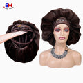 Custom Bonnets Silk Logo With Band Furry Bonnet Warm Fashion Satin Inside Reversible Bonnets Sleep Cap for Women