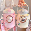School Cute Cartoon Animal Design Big Belly Vacuum Stainless Steel Water Bottle for Kids