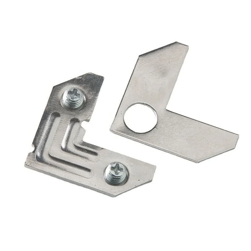 TS-K145 Metal Picture Frame Hardware L-Shaped Angle Bracket with Flat Plate Fastener Hooks and Corner Gasket