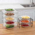 Multifunctional Plastic Dish and Bowl Rack for Kitchen Tableware Drain Rack Fridge Stackable Storage Shelf Refrigerator Use