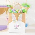 Cute Easter Bunny Kraft Paper Bag with Ribbon Handle Colorful Cartoon Candy Packaging for Gifts for Easter Decorations